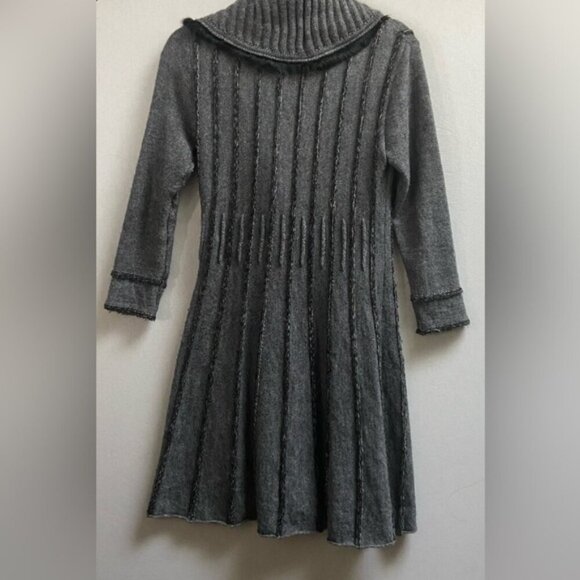 Joseph Ribkoff alpaca wool cowl neck textured sweater midi cardigan dresss Sz 12 - Picture 2 of 13